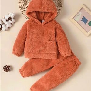 Girls fleece hooded sweater pants set